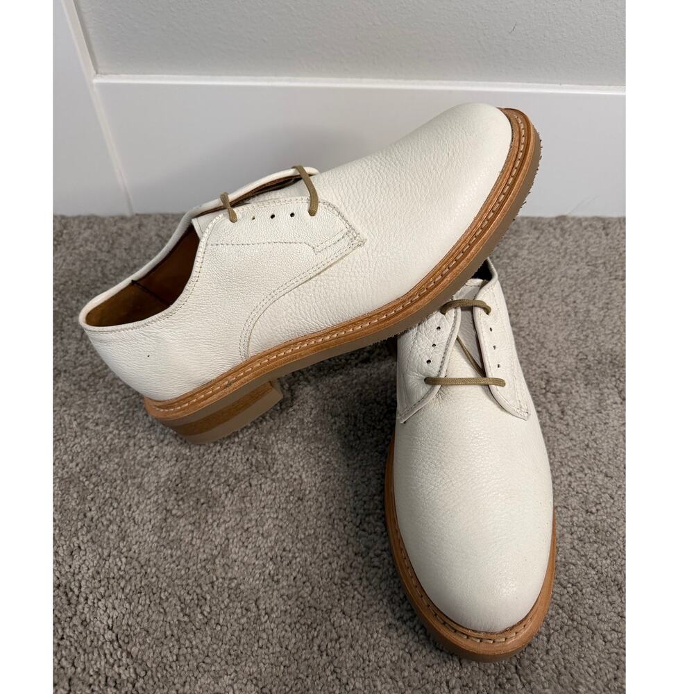 New Allen Edmonds Amesbury Leather Derby Shoes Off White Men’s 9